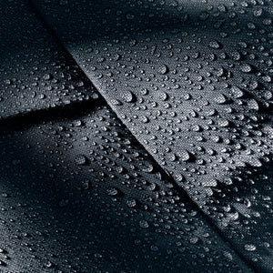 Water beading on the TPU-coated fabric of the Deuter Duffel Pro Movo 36