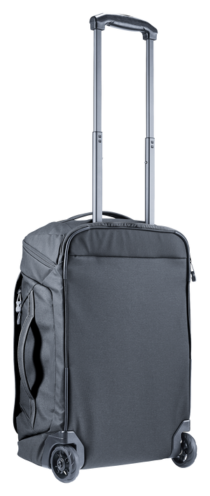 Deuter Duffel Pro Movo 36 in Black, rear three-quarter view with straps stowed