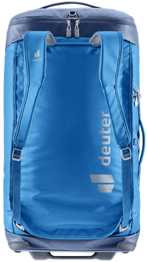 Back of the Deuter Duffel Pro Movo 60 with the shoulder straps deployed for backpack carry