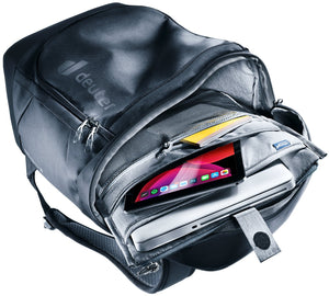 Removable organiser in the Deuter Duffel Pro Pack 30 holding a laptop, tablet and folder