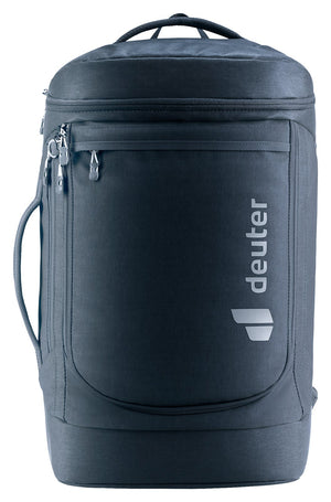 Deuter Duffel Pro Pack 30 lying flat as a duffel with front pockets and logo
