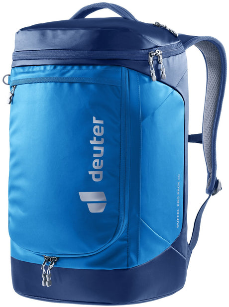 Deuter Duffel Pro Pack 30 in Neptune Nightblue, bright blue front with navy base