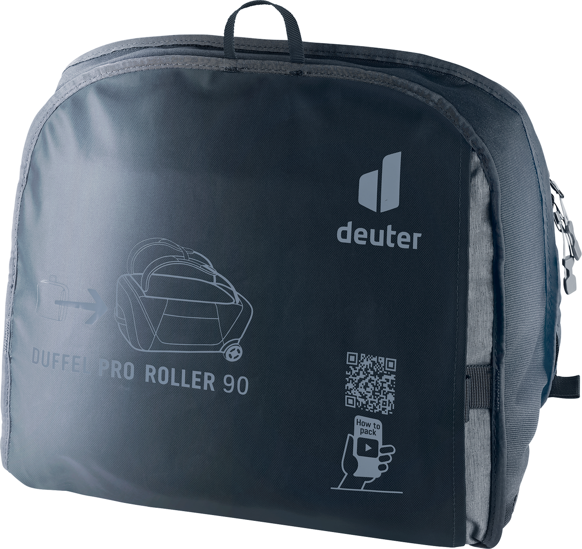 Deuter Duffel Pro Roller 90 folded into itself for storage