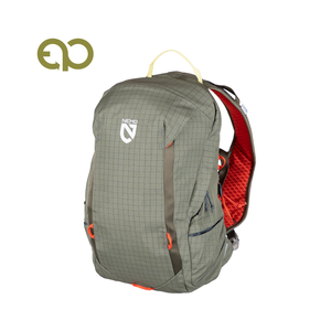 Nemo Resolve 15L daypack in Smokey Olive with red-orange back panel lining showing