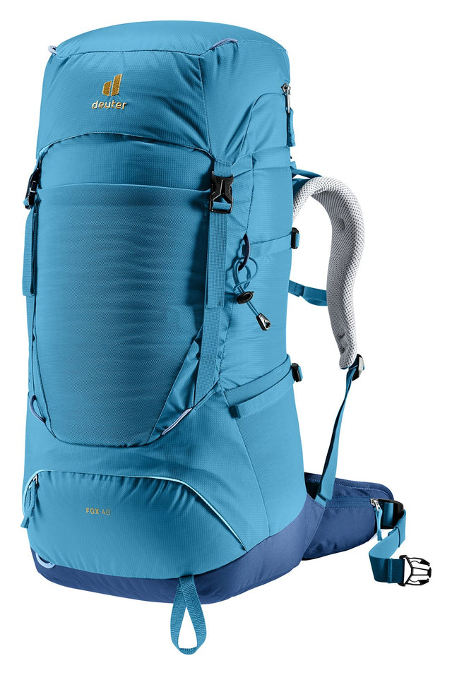 Deuter Fox 40 kids' hiking backpack in Wave Nightblue, front three-quarter view