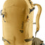 Deuter Freerider 24 in Savanna Nori, mustard yellow ski pack with olive hip fins