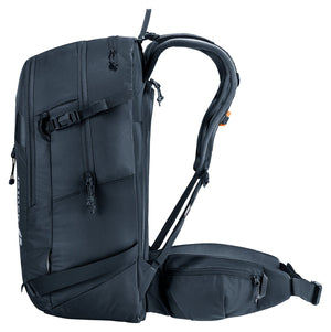 Deuter Freerider 28 SL side view with compression straps and ski attachment