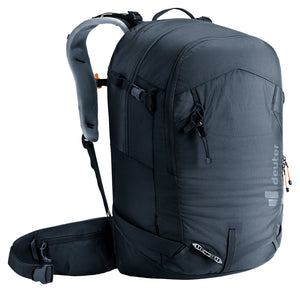 Deuter Freerider 28 SL in Black, side three-quarter view of the hip fin pocket