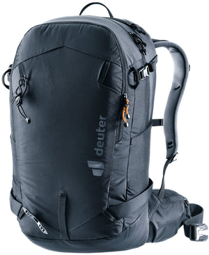 Deuter Freerider 28 SL women's freeride backpack in Black, front three-quarter view