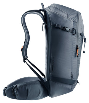 Deuter Freerider Pro 32+10 side profile with shoulder strap and compression straps