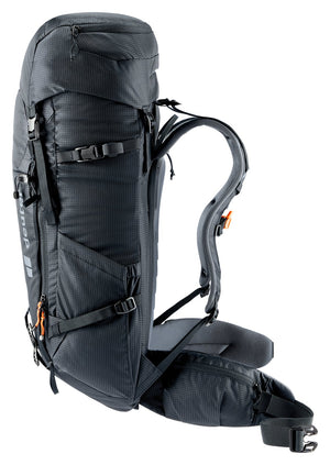 Deuter Freescape Tour 38 SL side view of the roll-top body and lid