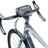 Deuter Front Bag 1.2 strapped to the centre of the drop handlebars of a grey gravel bike, above the stem
