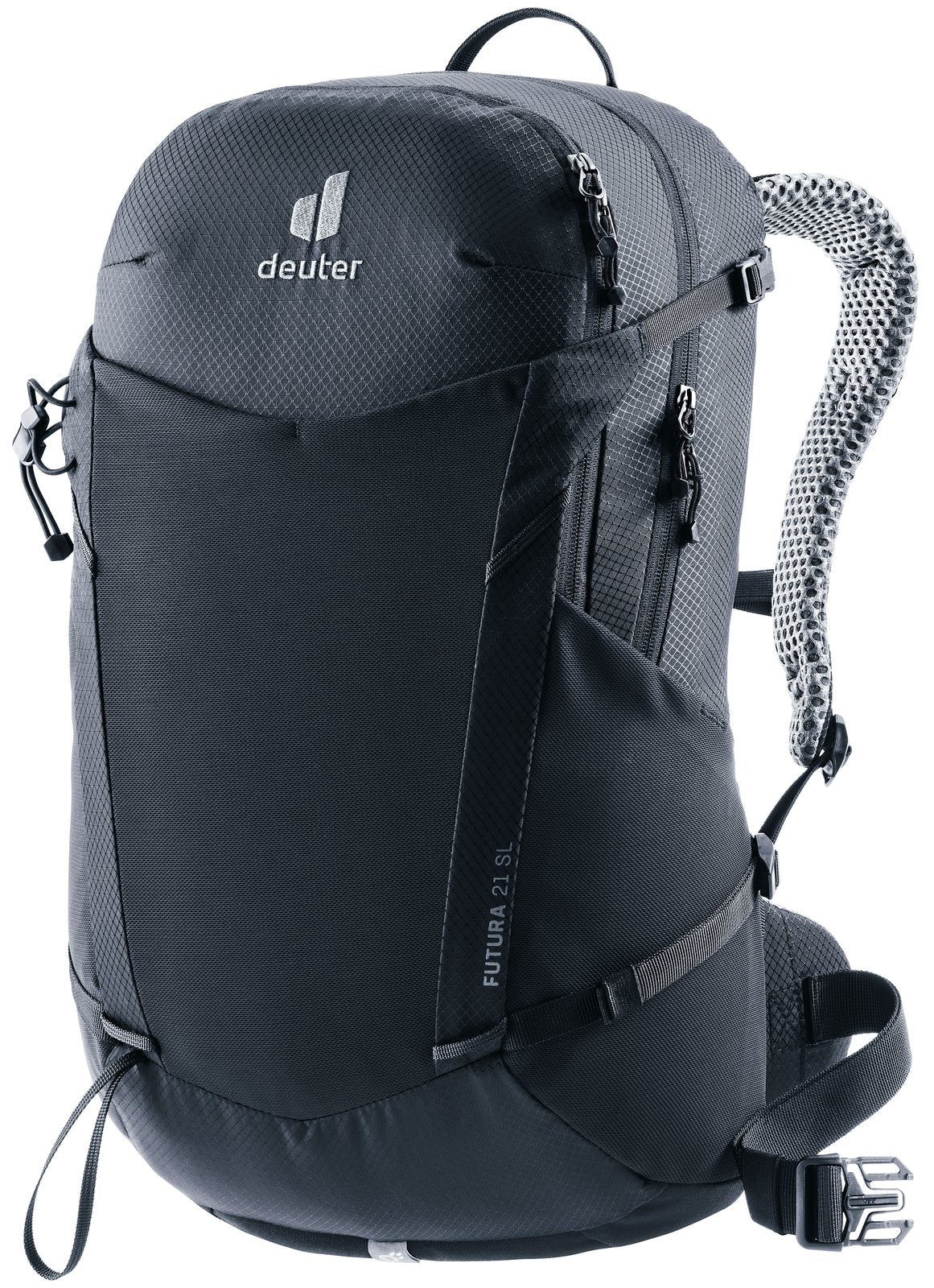 Deuter Futura 21 SL women's hiking daypack in Black, front three-quarter view