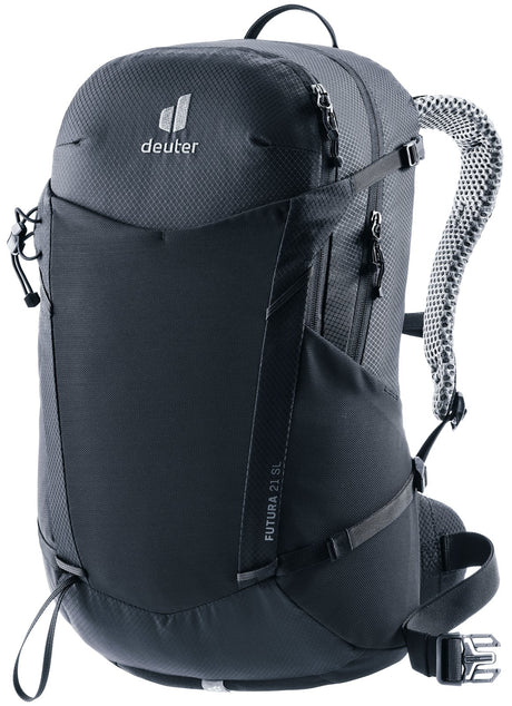 Deuter Futura 21 SL women's hiking daypack in Black, front three-quarter view