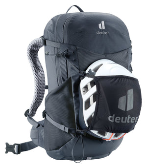 Deuter Futura 21 SL carrying a helmet in a mesh holder, sold separately
