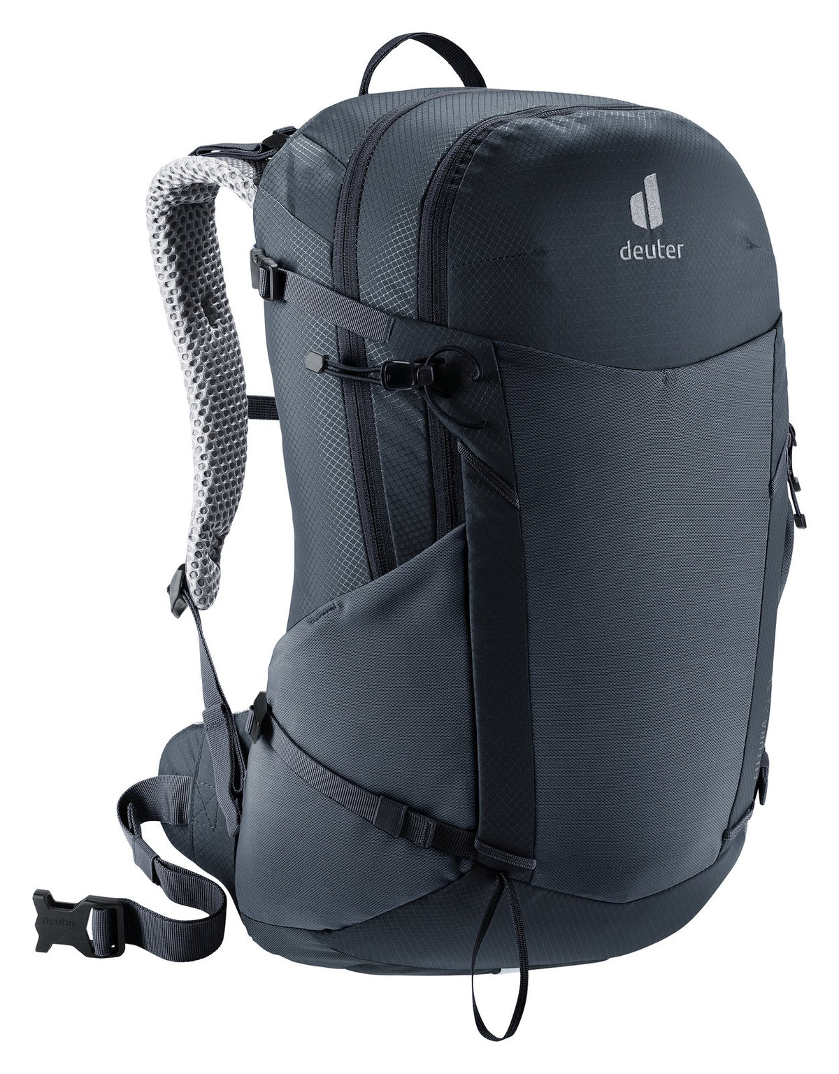 Deuter Futura 21 SL front three-quarter view with hip fin and side pocket