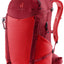 Deuter Futura 23 in Cherry Masala, red daypack with red mesh harness