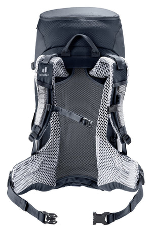 Back of the Deuter Futura 24 SL showing the Aircomfort mesh panel and hip fins