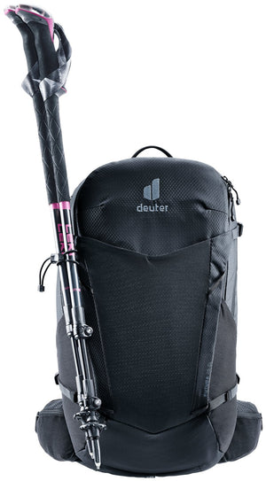 Deuter Futura 25 SL with a trekking pole held on the side pole attachment