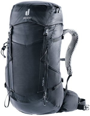 Deuter Futura 26 hiking backpack in Black, front three-quarter view