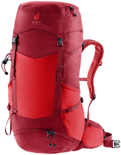 Deuter Futura 32 in Cherry Masala, red hiking backpack with darker red trim