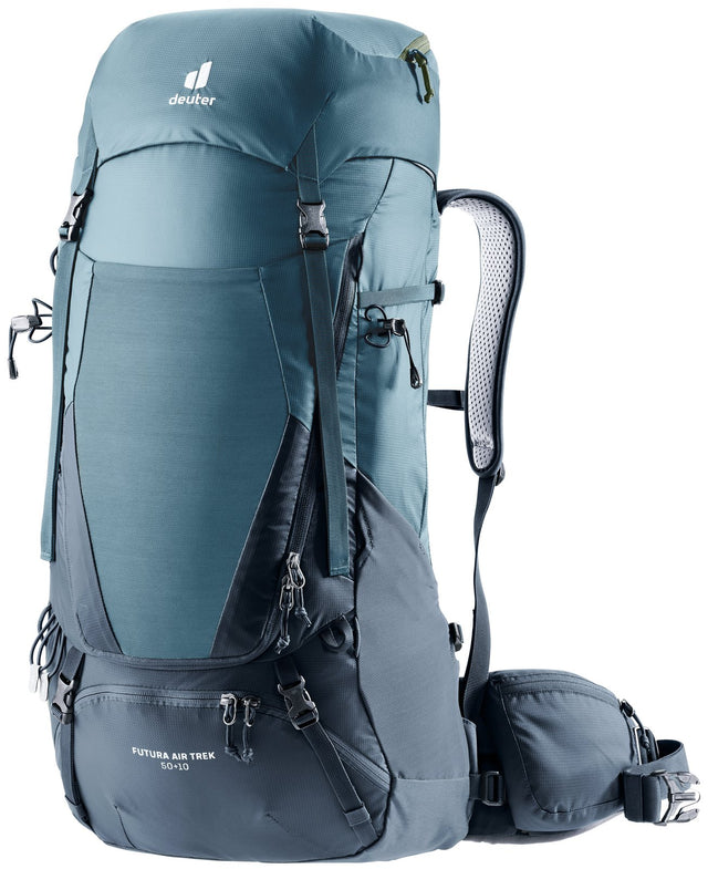 Deuter Futura Air Trek 50+10 trekking pack in Atlantic Ink, front three-quarter view