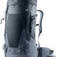 Deuter Futura Air Trek 60+10 in Black Graphite, front three-quarter view