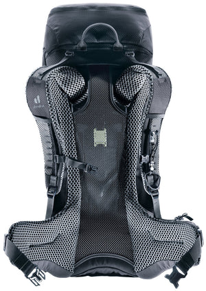 Back of the Deuter Futura Pro 32 showing the full-length Aircomfort mesh and VariClick harness