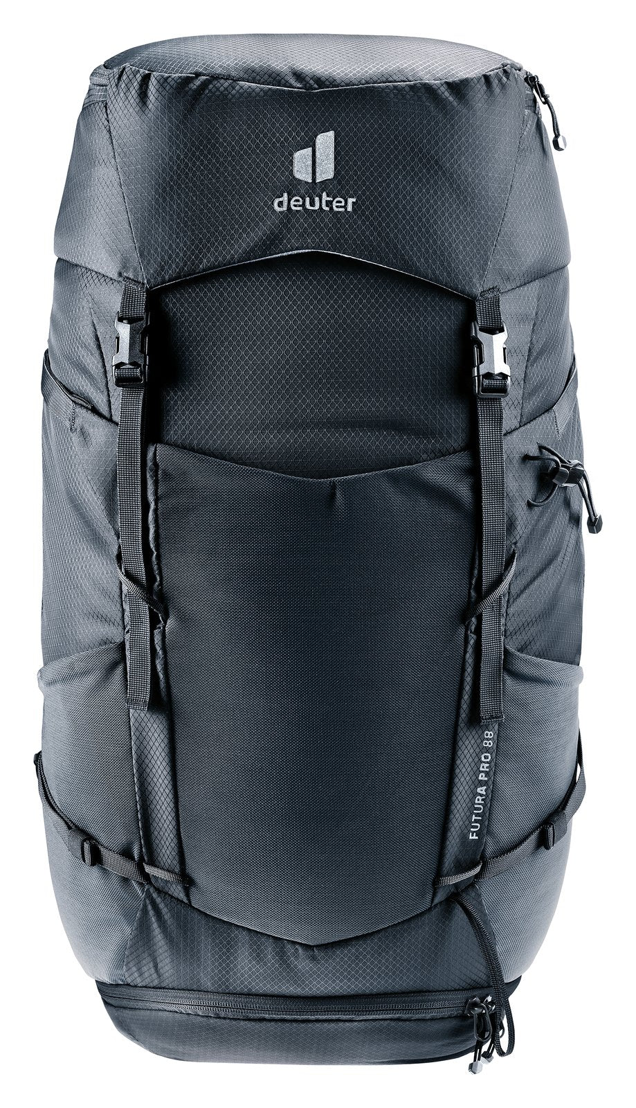 Deuter Futura Pro 38 SL straight-on front view with stretch front pocket
