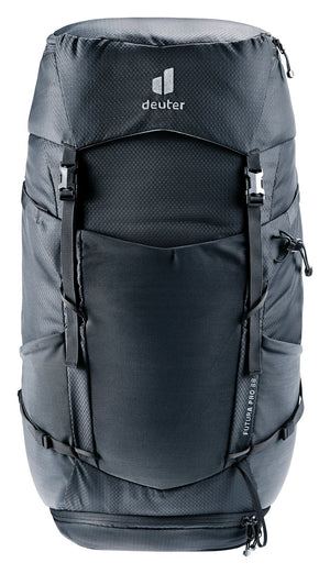 Deuter Futura Pro 38 SL straight-on front view with stretch front pocket