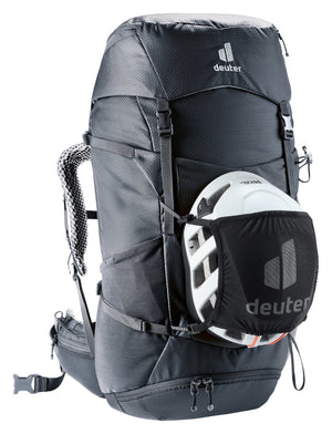 Deuter Futura Pro 38 SL with a helmet in a mesh holder, sold separately