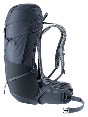Deuter Futura Pro 40 side view of the compression straps and breathable hip fin