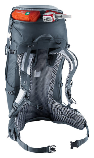 Deuter Futura Pro 40 lid pocket open with a first aid kit inside