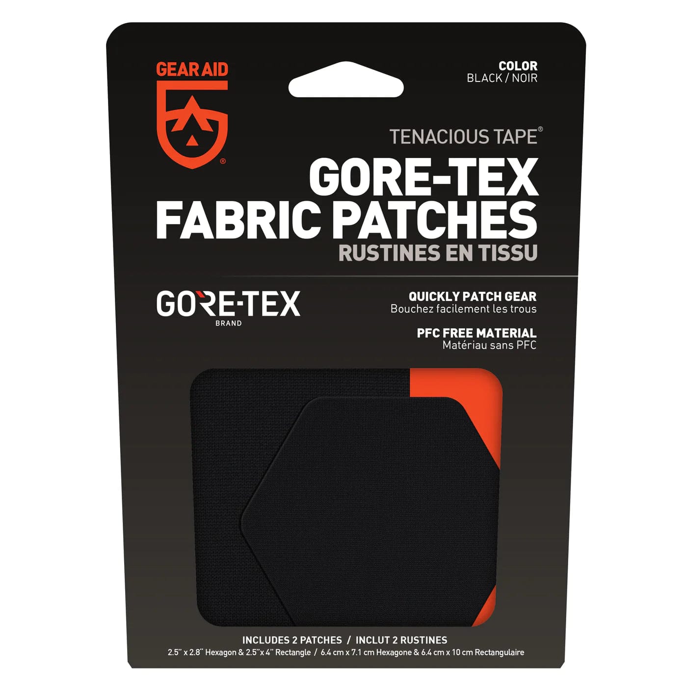Gear Aid Repair Kit Tenacious Tape GORE-TEX Hex Fabric Patches 104234
