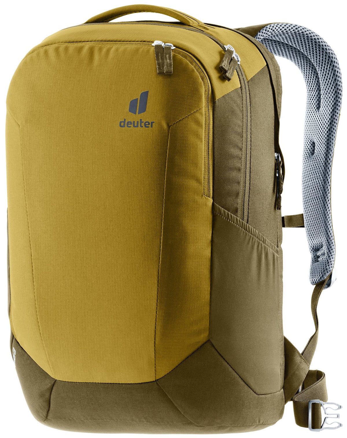 Deuter Giga in Kelp Nori, mustard and olive front three-quarter view