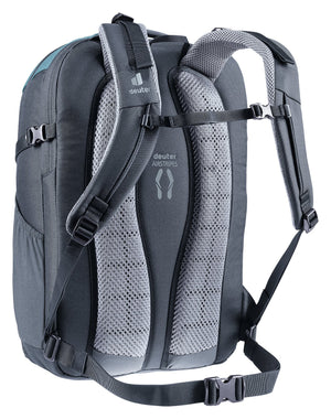 Deuter Gigant rear three-quarter view of the padded harness and sternum strap