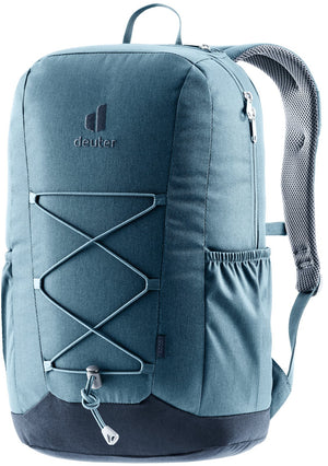 Deuter Gogo in Atlantic Ink, light blue daypack with navy base and bungee