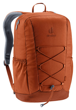 Deuter Gogo in Copper Oak, burnt orange daypack with front bungee cord