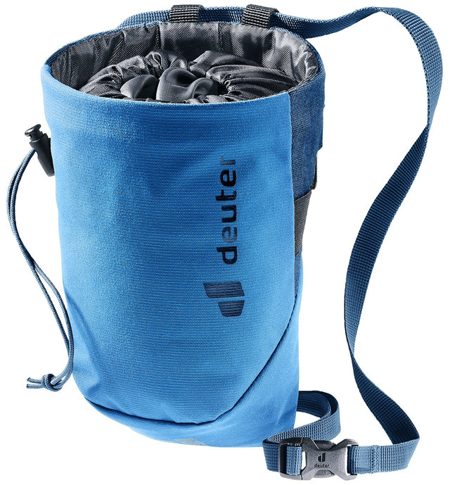 Deuter Gravity Chalk Bag II L in Neptune Nightblue, blue chalk bag with navy waist strap