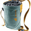 Deuter Gravity Chalk Bag II L in Teal Cinnamon, teal chalk bag with mustard waist strap