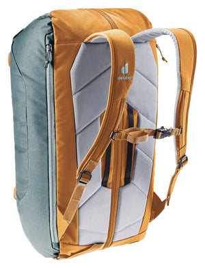 Deuter Gravity Motion rear three-quarter view of the harness and sternum strap