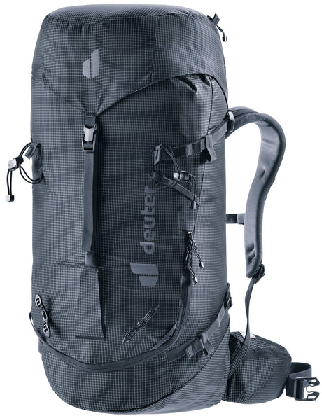 Deuter Guide 32+6 SL women's alpine backpack in Black, front three-quarter view