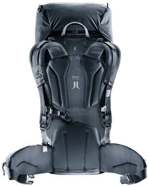 Back of the Deuter Guide 32+6 SL showing the Alpine back pads and hip fins