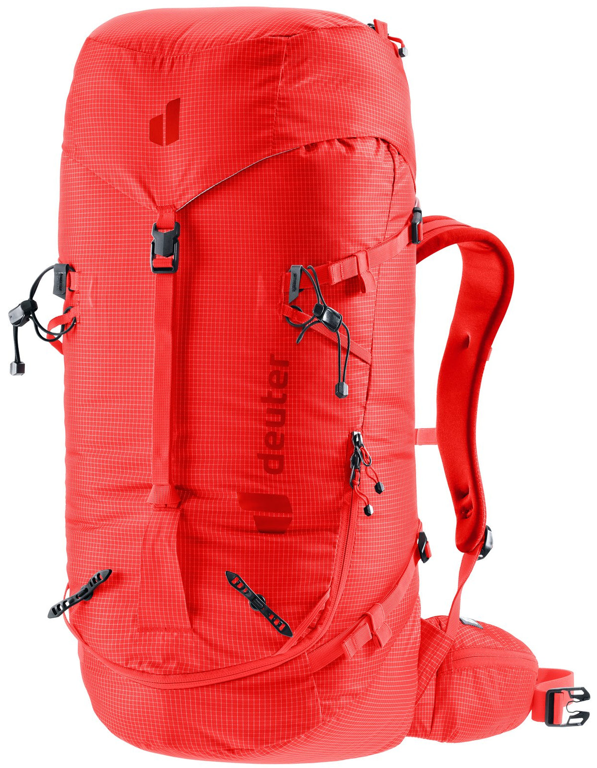 Deuter Guide 34+6 in Poppy Crimson, bright red mountaineering pack