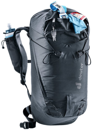 Deuter Guide Lite 24 with the drawcord top open and gear packed inside