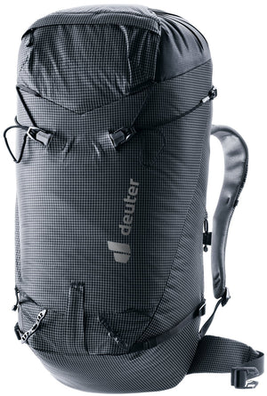 Deuter Guide Lite 30 alpine climbing pack in Black, front three-quarter view