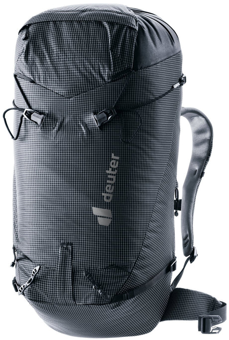 Deuter Guide Lite 30 alpine climbing pack in Black, front three-quarter view