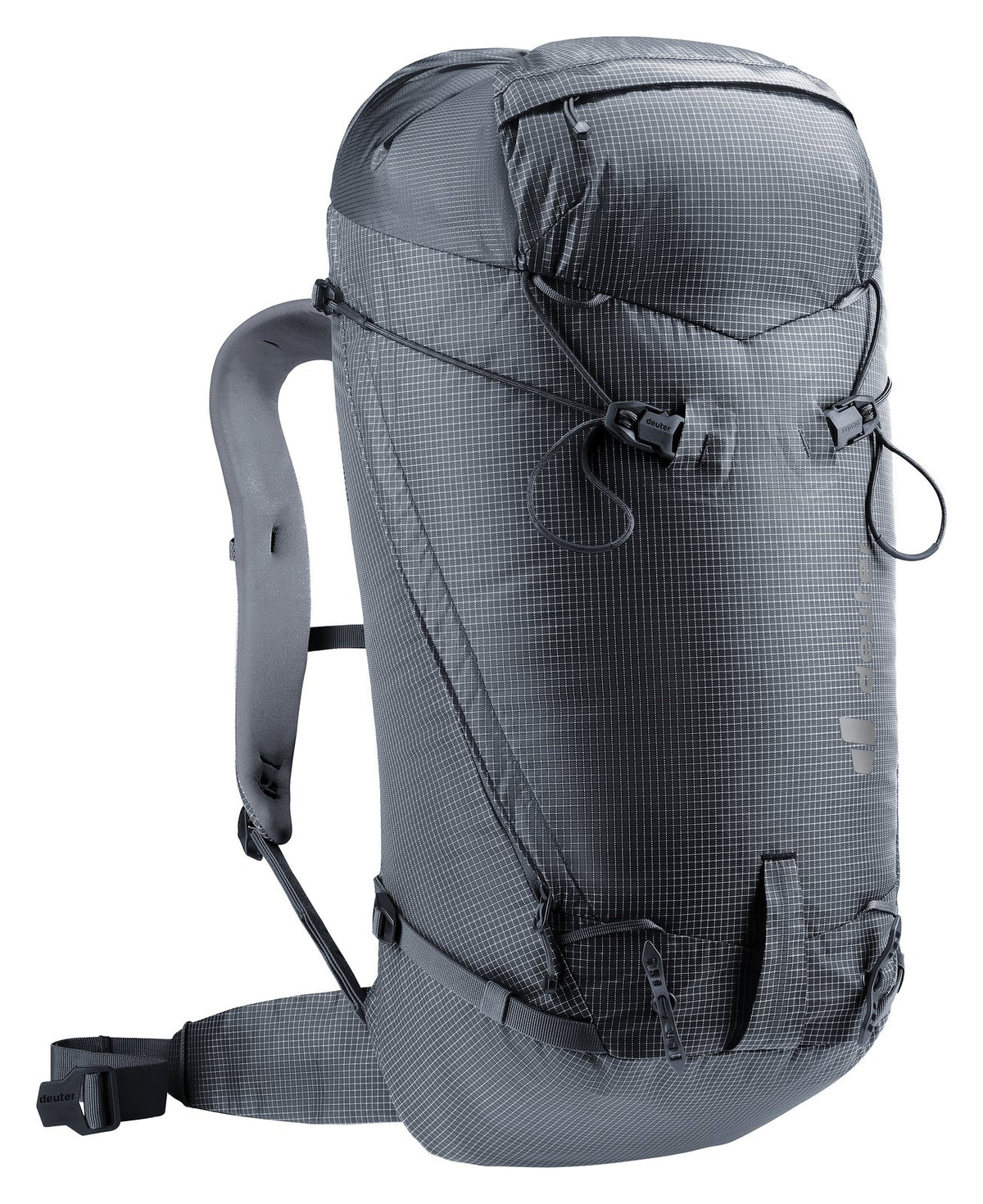 Deuter Guide Lite 30 in Black, rear three-quarter view from the left