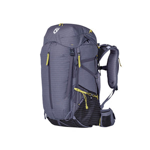 Close view of a Blue Granite Nemo Persist women's pack with front zips and lime pulls