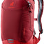 Deuter Junior Bike kids' cycling backpack in Masala Cherry, front three-quarter view